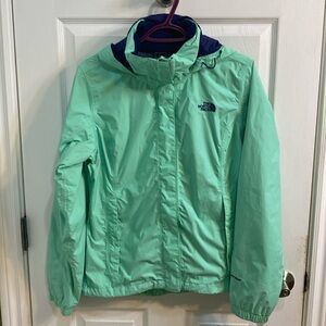 The North Face Hyvent Teal Purple Spring Fall Hooded Nylon Jacket Women’s Medium